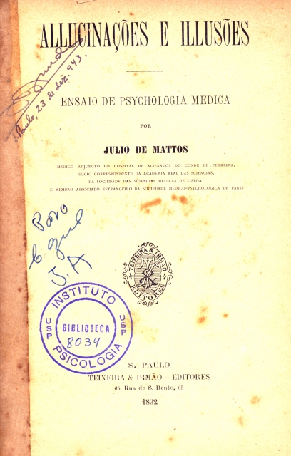Allucinações e illusões ensaio de psychologia medica